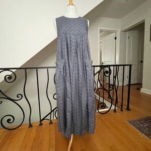 Vintage Laura Ashley navy cotton dress